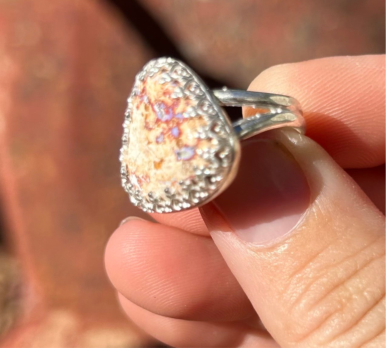 One-of-a-Kind Handmade Fire Opal Statement Ring #128