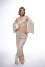 Women's Wide Leg Palazzo Pyjama Pants — Organic Cotton & Linen-2