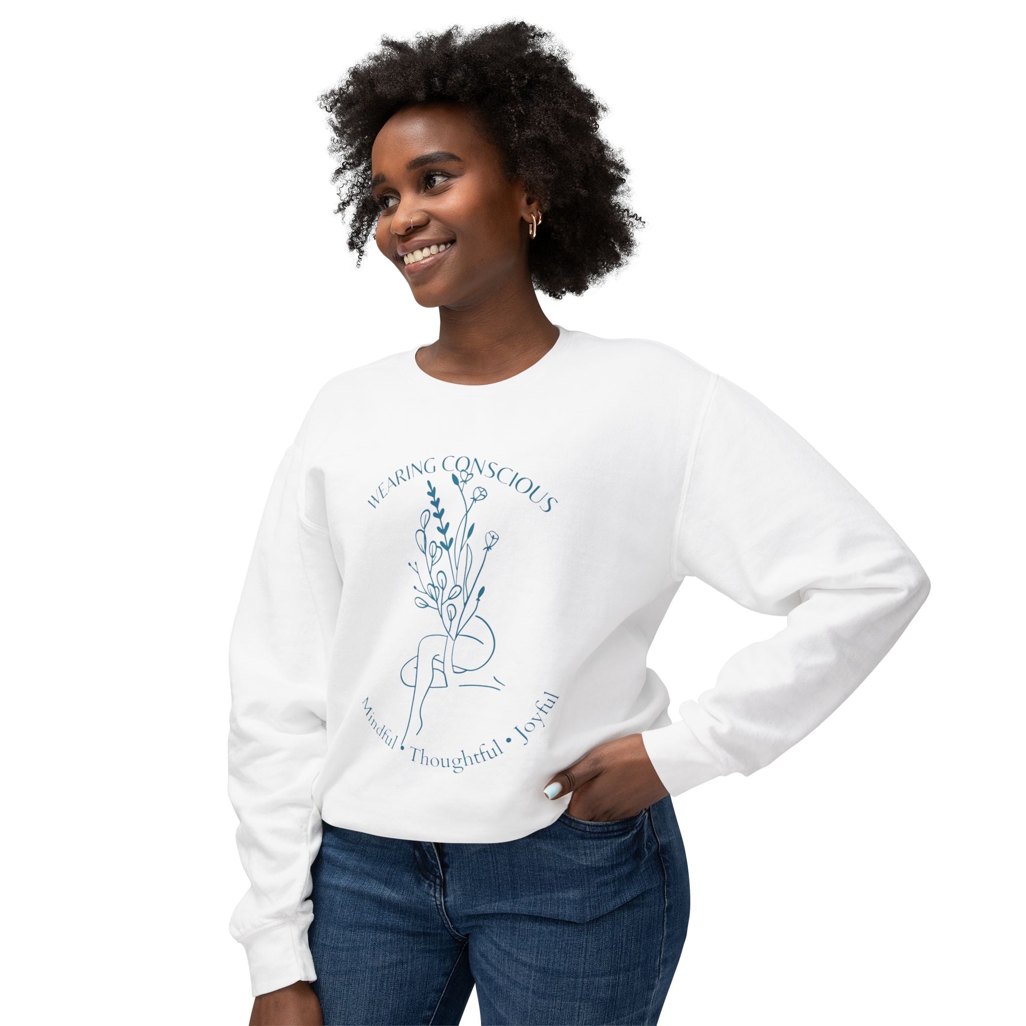 Spring Mindfulness Crewneck Sweatshirt - Joyous and Conscious Design