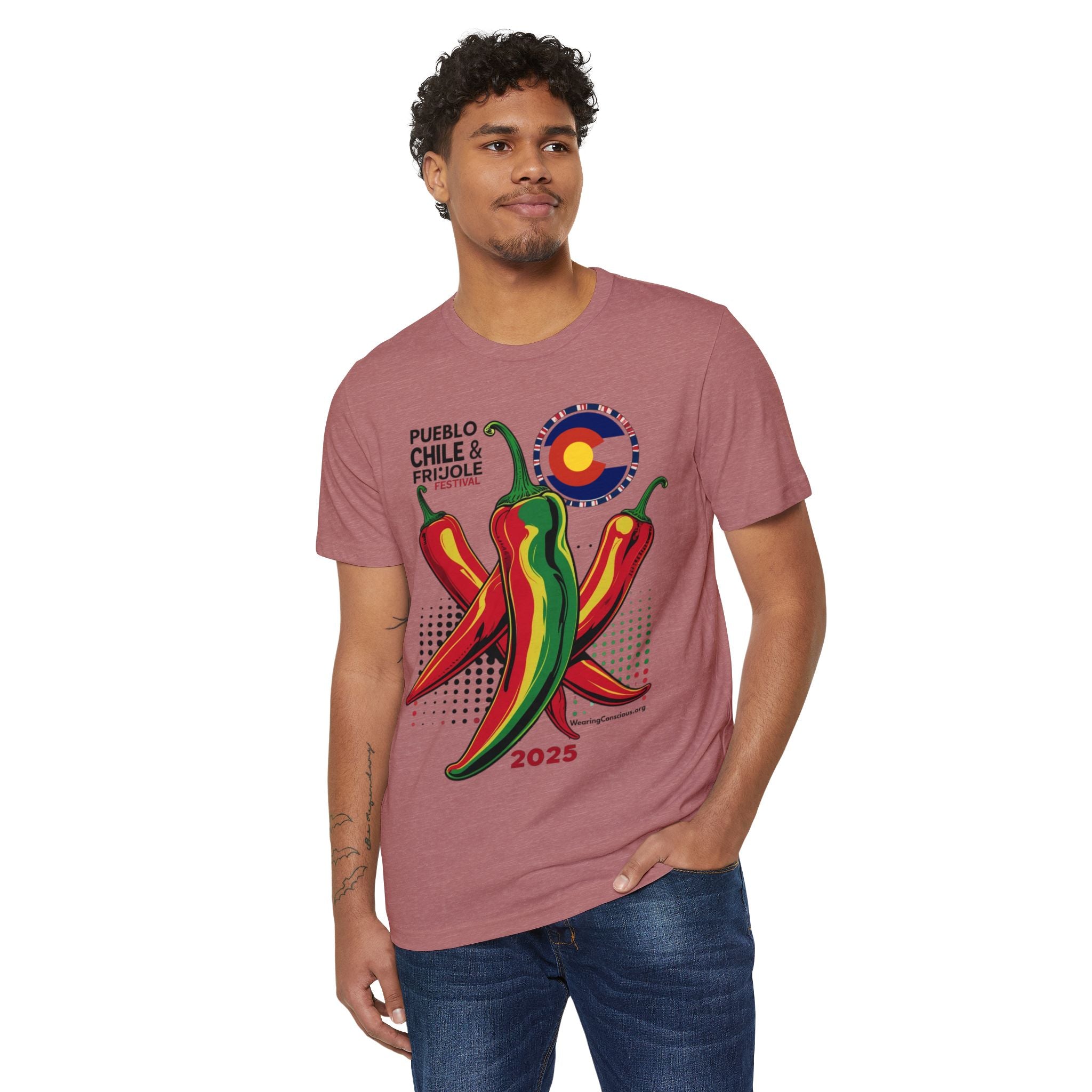 Eco-Friendly Unofficial Pueblo Chile & Frijoles Festival 2025 T-Shirt – Wear the Flavor of Colorado!