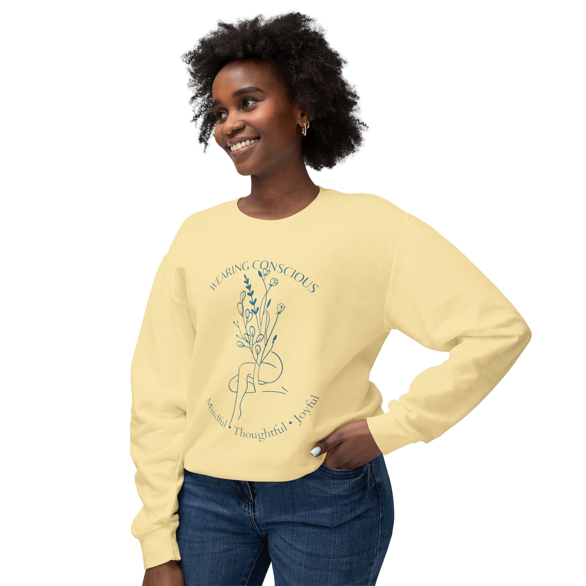 Spring Mindfulness Crewneck Sweatshirt - Joyous and Conscious Design