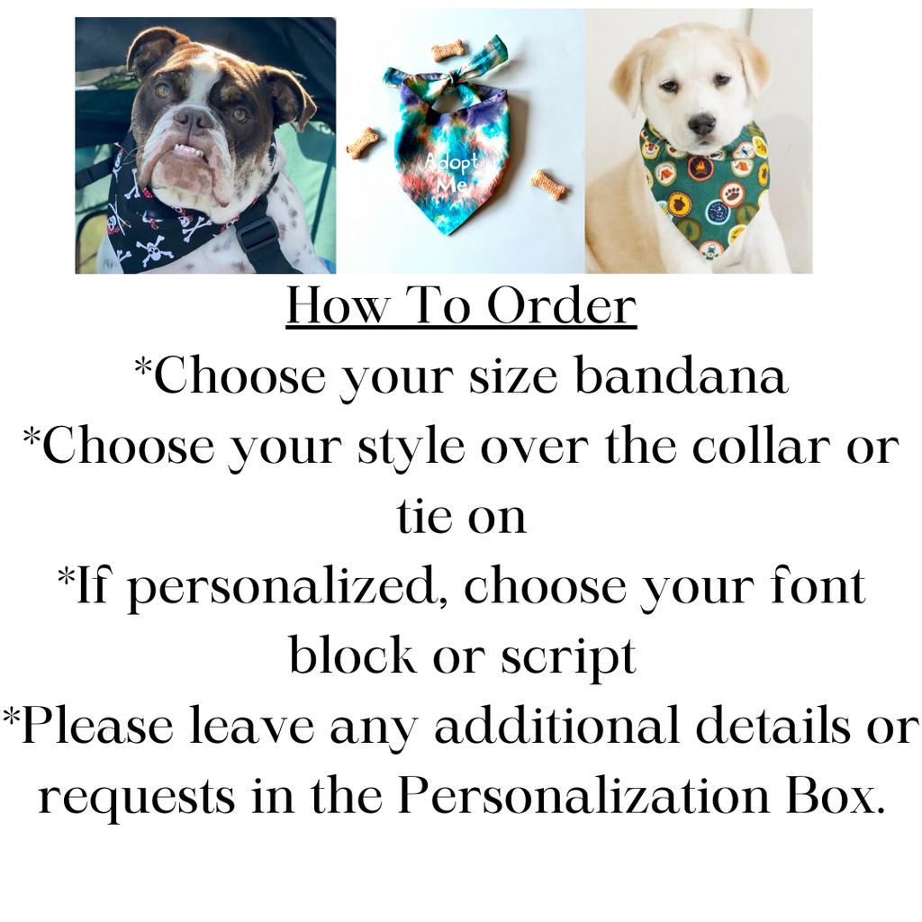 Boho Stripes Dog Bandana – Personalization Available!