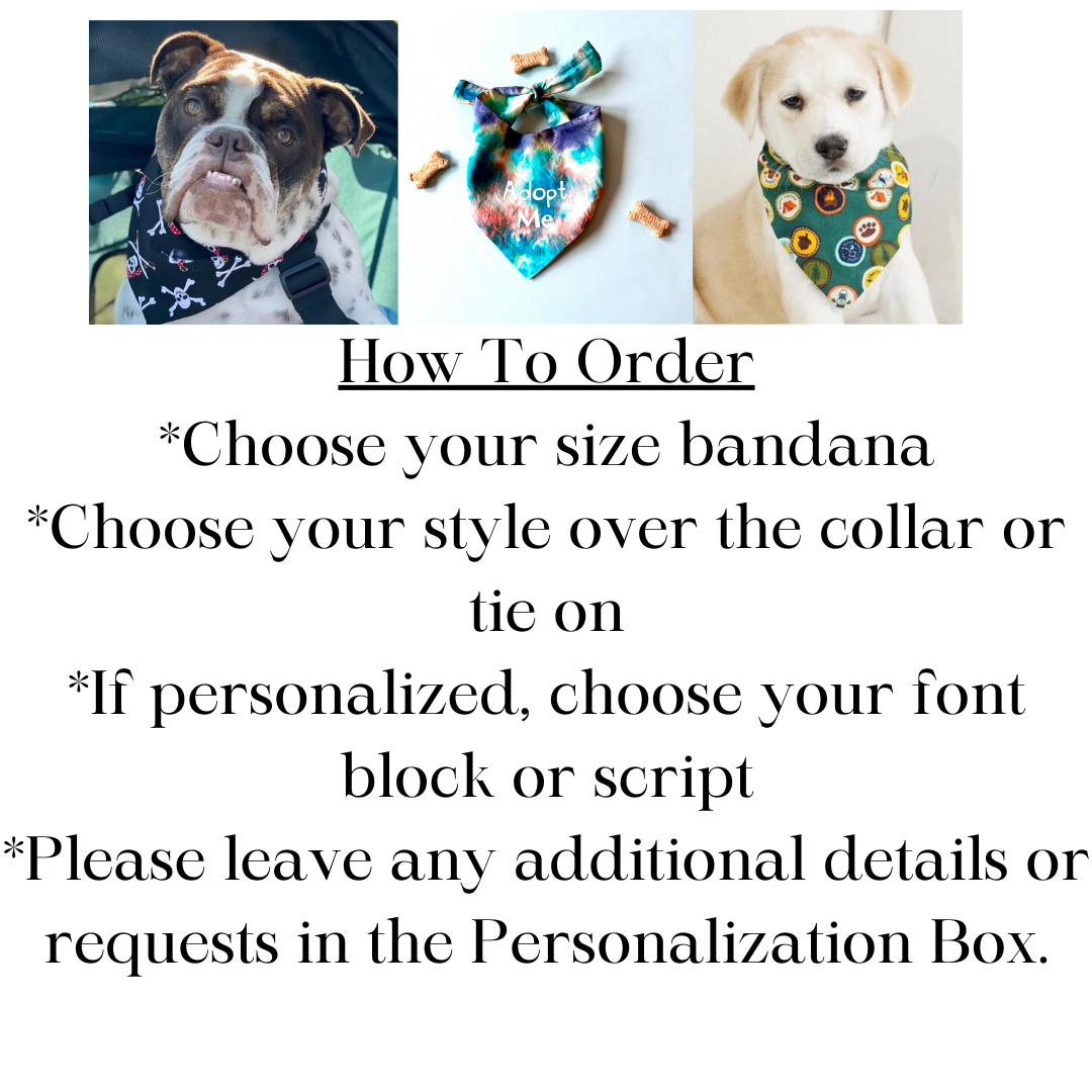Boho Stripes Dog Bandana – Personalization Available!