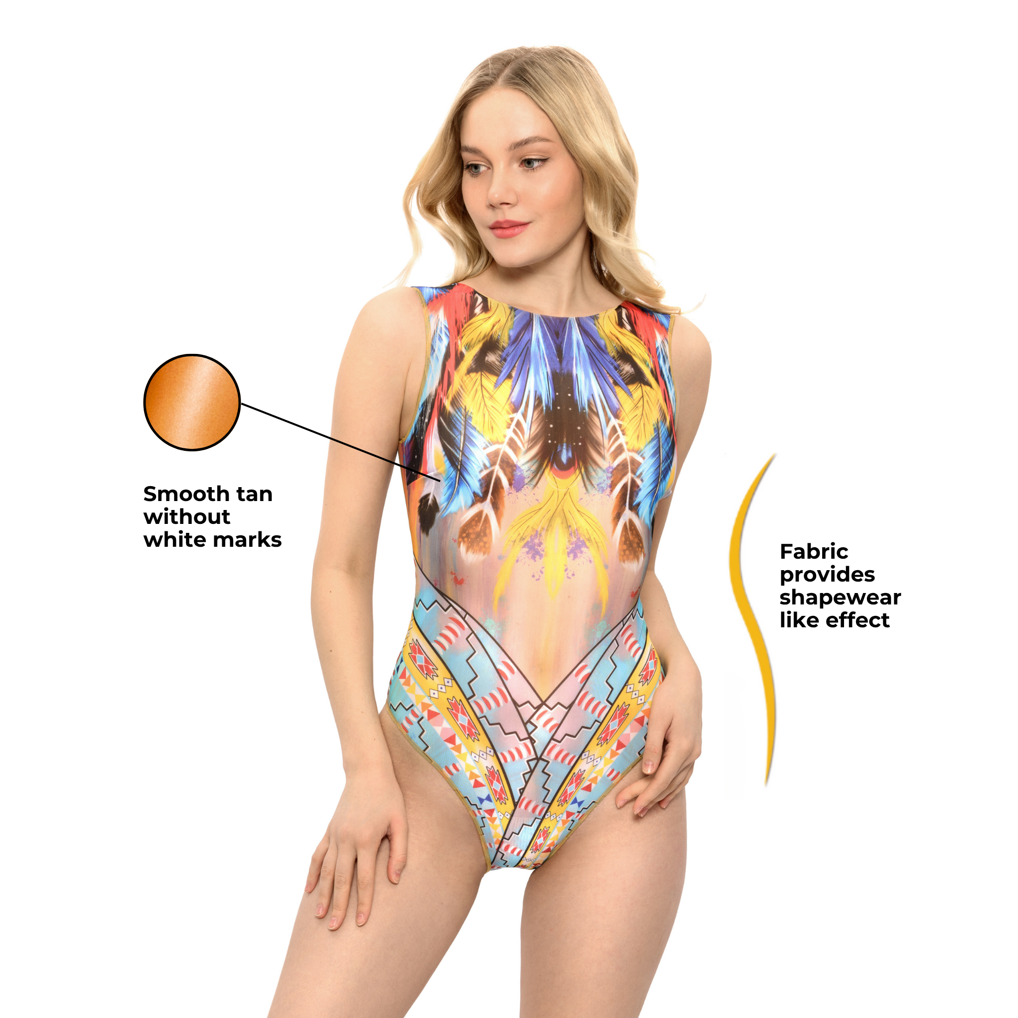 Dreamcatcher Sleeveless One-Piece Halter Swimsuit SPF 35