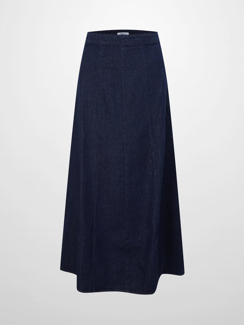 Tailored Seamed Denim Skirt-Blue-0