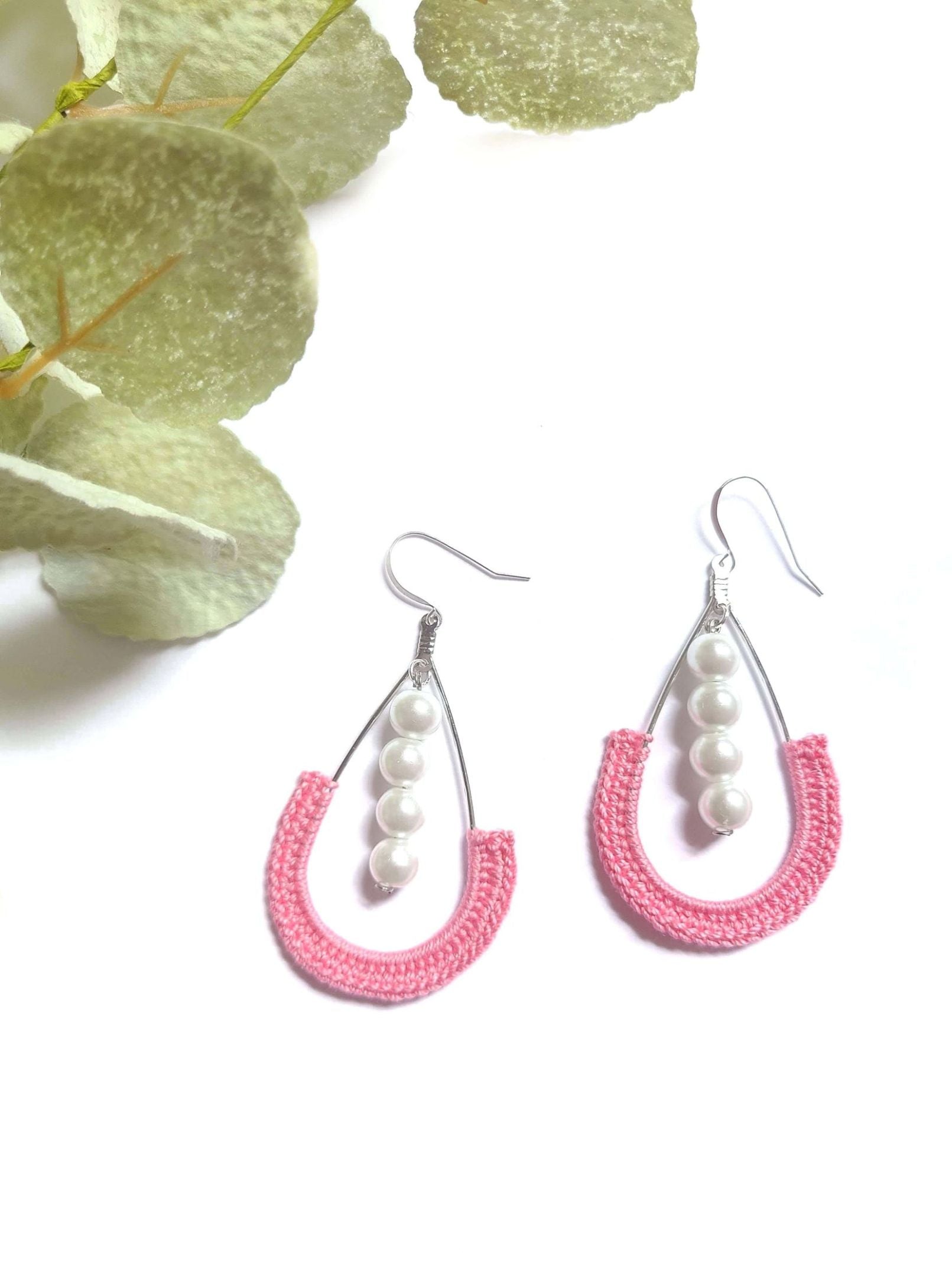 Teardrop Pearl Lined Earrings-0