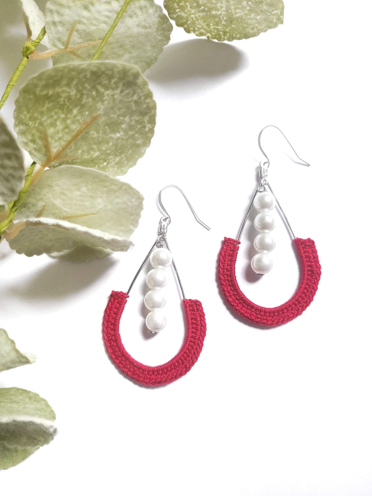 Teardrop Pearl Lined Earrings-2