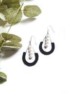 Teardrop Pearl Lined Earrings-4