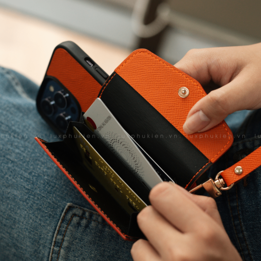 Upcycled Louis Vuitton Epsom Leather iPhone Card Wallet Case – Made-to-Order