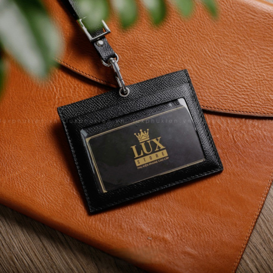 Authentic LV Leather Lanyard ID & Card Holder 2 – Limited Edition – Handmade-to-Order