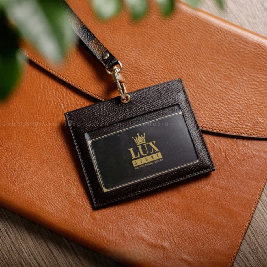 Authentic Upcycled Louis Vuitton Leather Lanyard ID & Card Holder 2 – Limited Edition – Handmade-to-Order