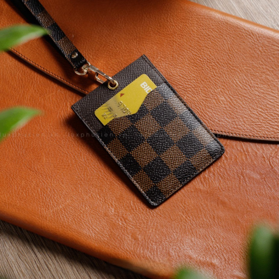 Authentic Louis Vuitton Upcycled Leather Lanyard ID & Card Holder – Limited Edition