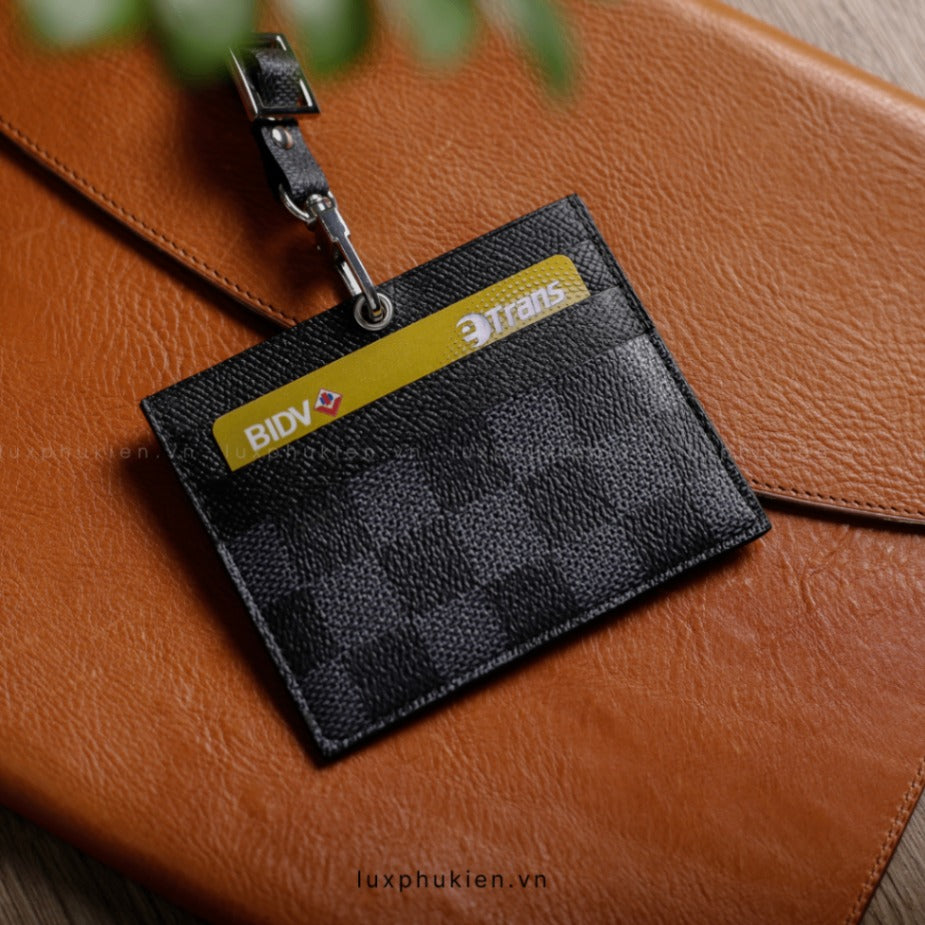 Authentic LV Leather Lanyard ID & Card Holder 2 – Limited Edition – Handmade-to-Order