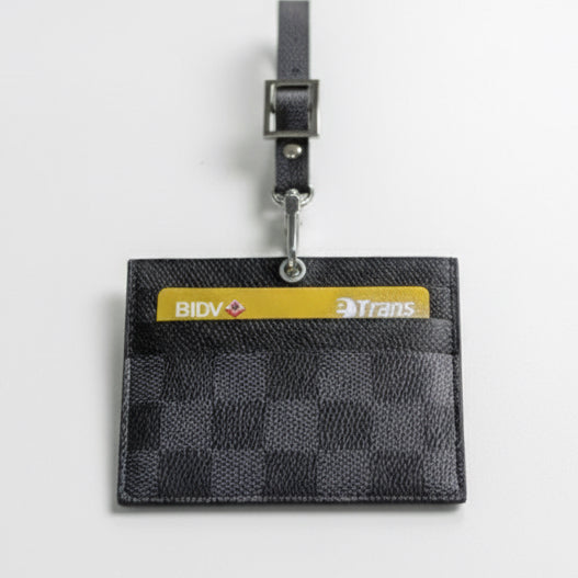 Authentic Upcycled Louis Vuitton Leather Lanyard ID & Card Holder 2 – Limited Edition – Handmade-to-Order