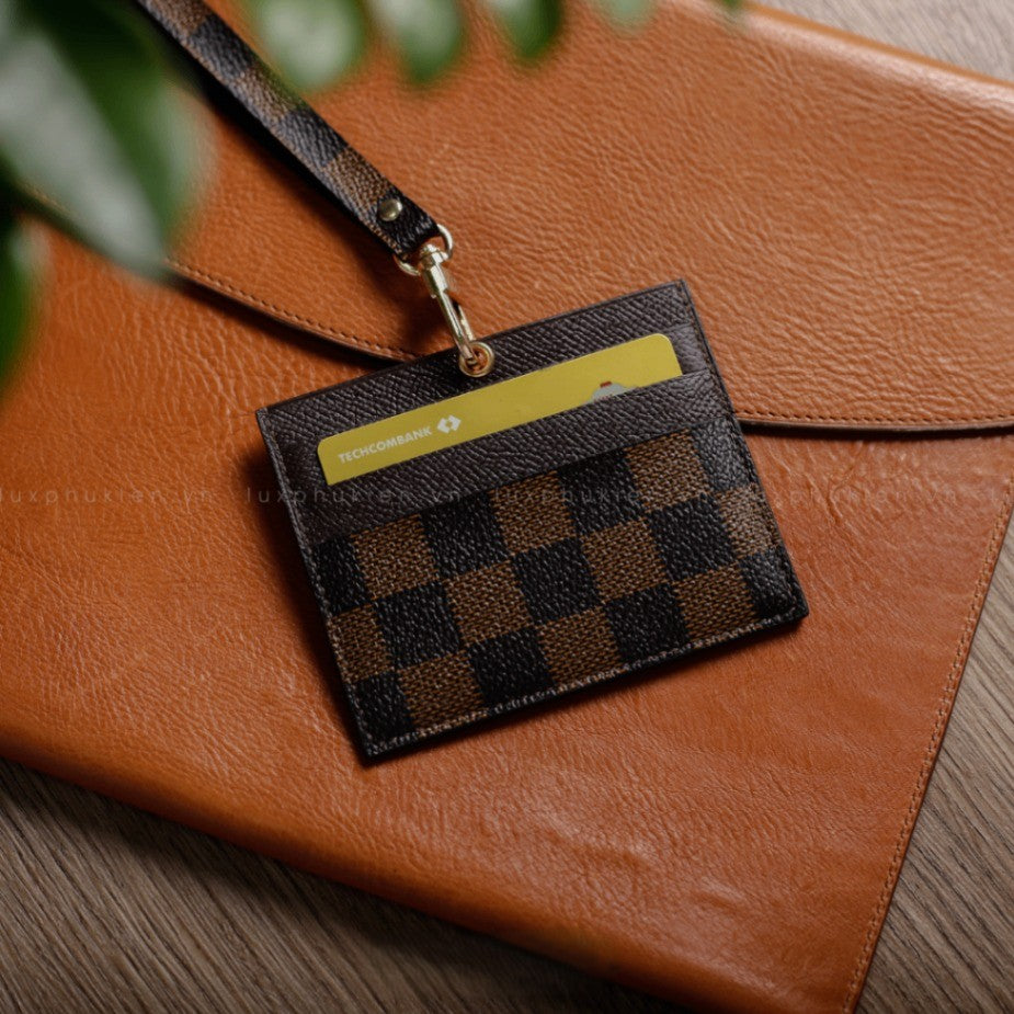 Authentic Upcycled Louis Vuitton Leather Lanyard ID & Card Holder 2 – Limited Edition – Handmade-to-Order