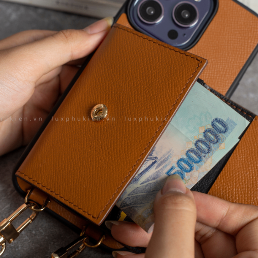 Upcycled Louis Vuitton Epsom Leather iPhone Card Wallet Case – Made-to-Order