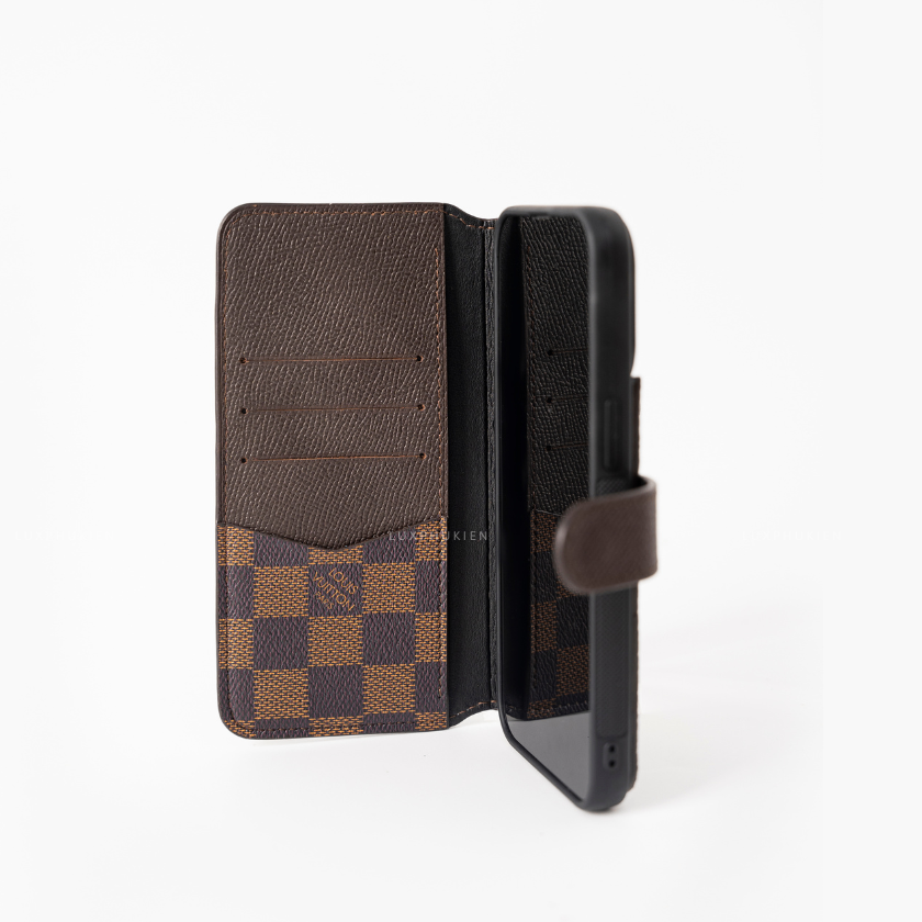 Authentic Louis Vuitton Upcycled Canvas & Epsom iPhone Wallet Case – Made-to-Order