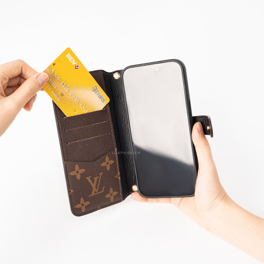 Authentic Louis Vuitton Upcycled Canvas & Epsom iPhone Wallet Case – Made-to-Order