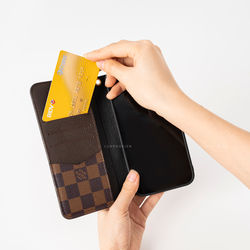 Authentic Louis Vuitton Upcycled Canvas & Epsom iPhone Wallet Case – Made-to-Order