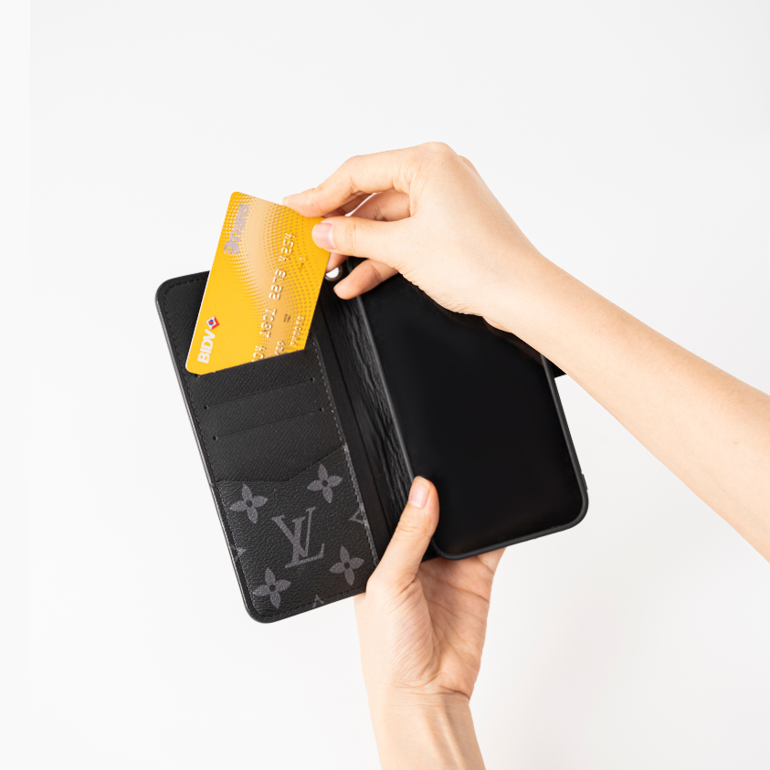 Authentic Louis Vuitton Upcycled Canvas & Epsom iPhone Wallet Case – Made-to-Order