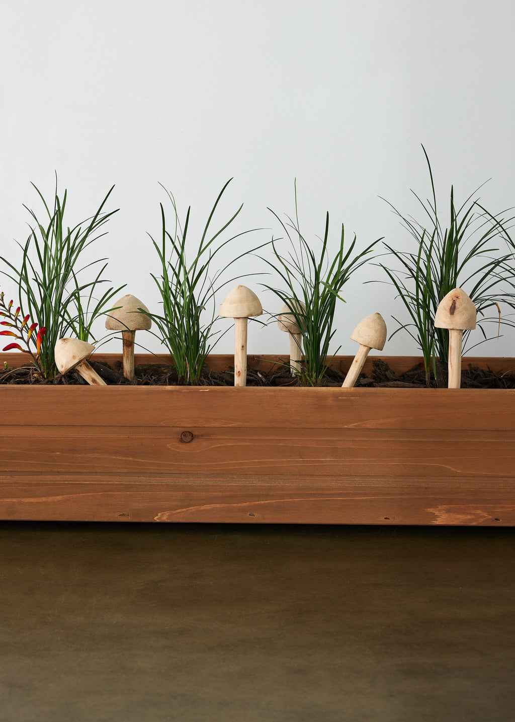 Wooden Mushroom Garden Stick – Hand Carved