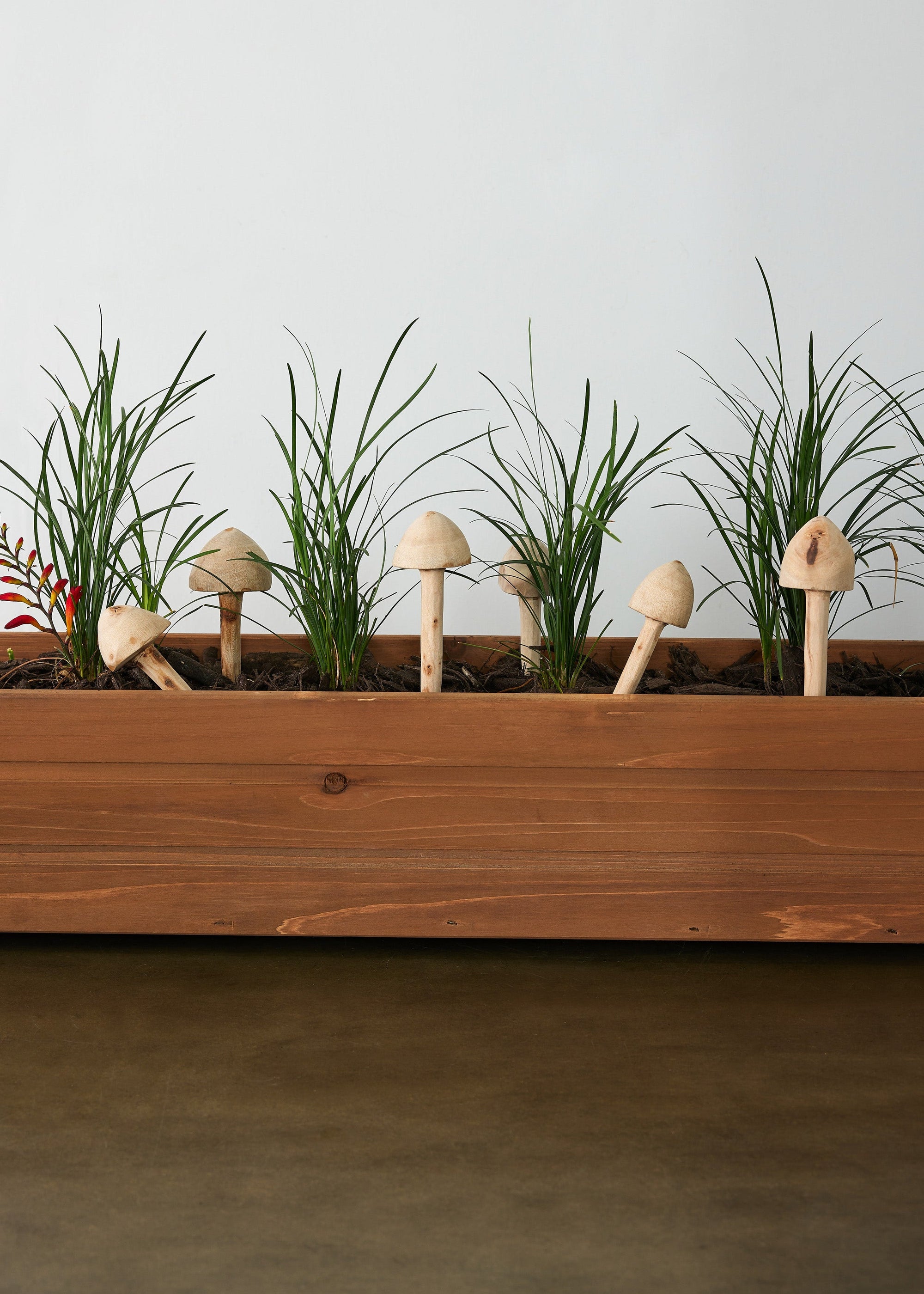 Wooden Mushroom Garden Stick – Hand Carved