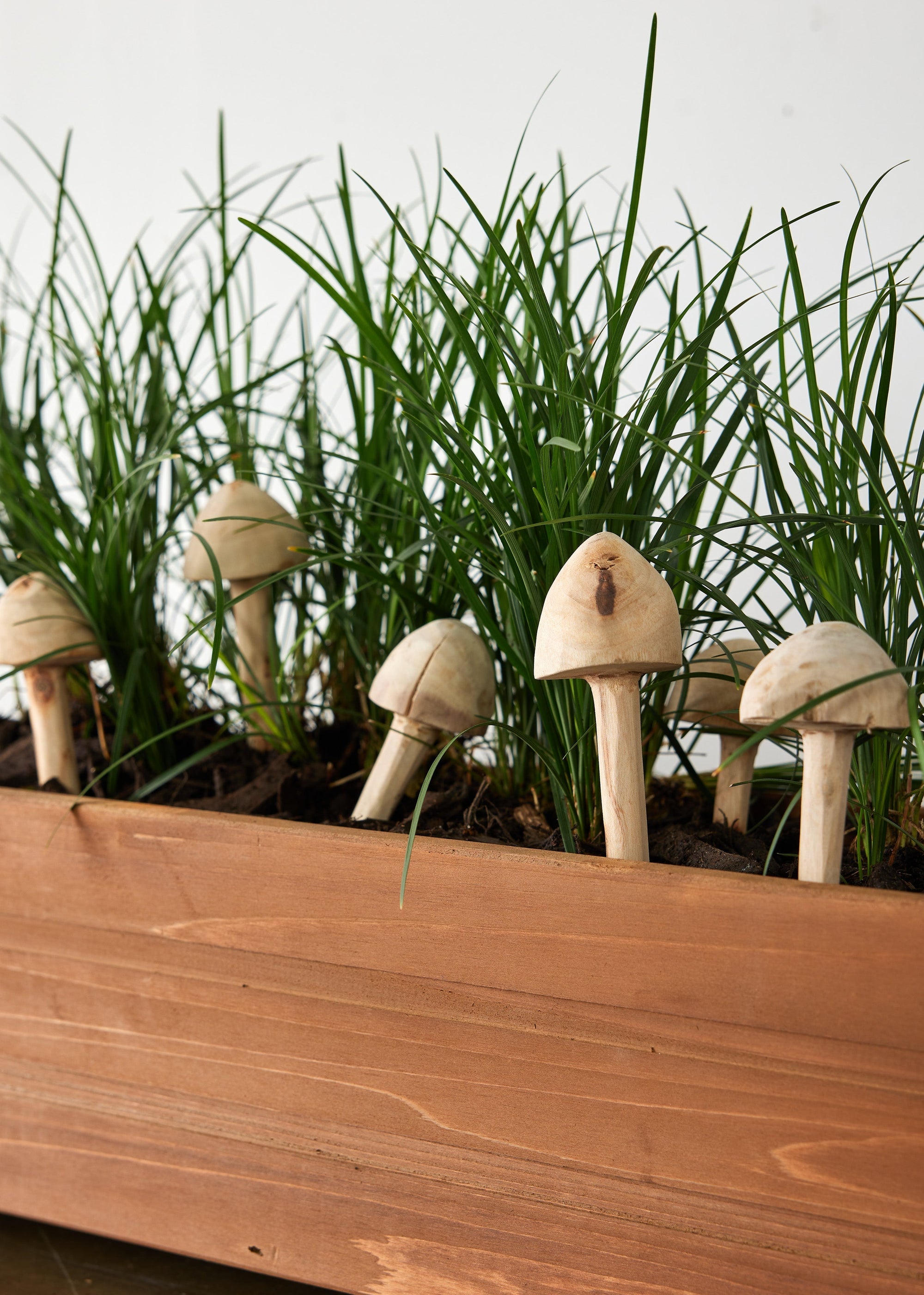 Wooden Mushroom Garden Stick – Hand Carved