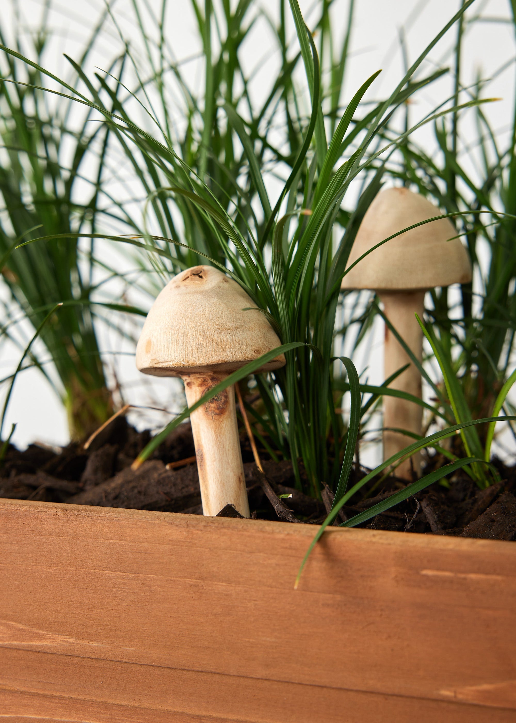 Wooden Mushroom Garden Stick – Hand Carved