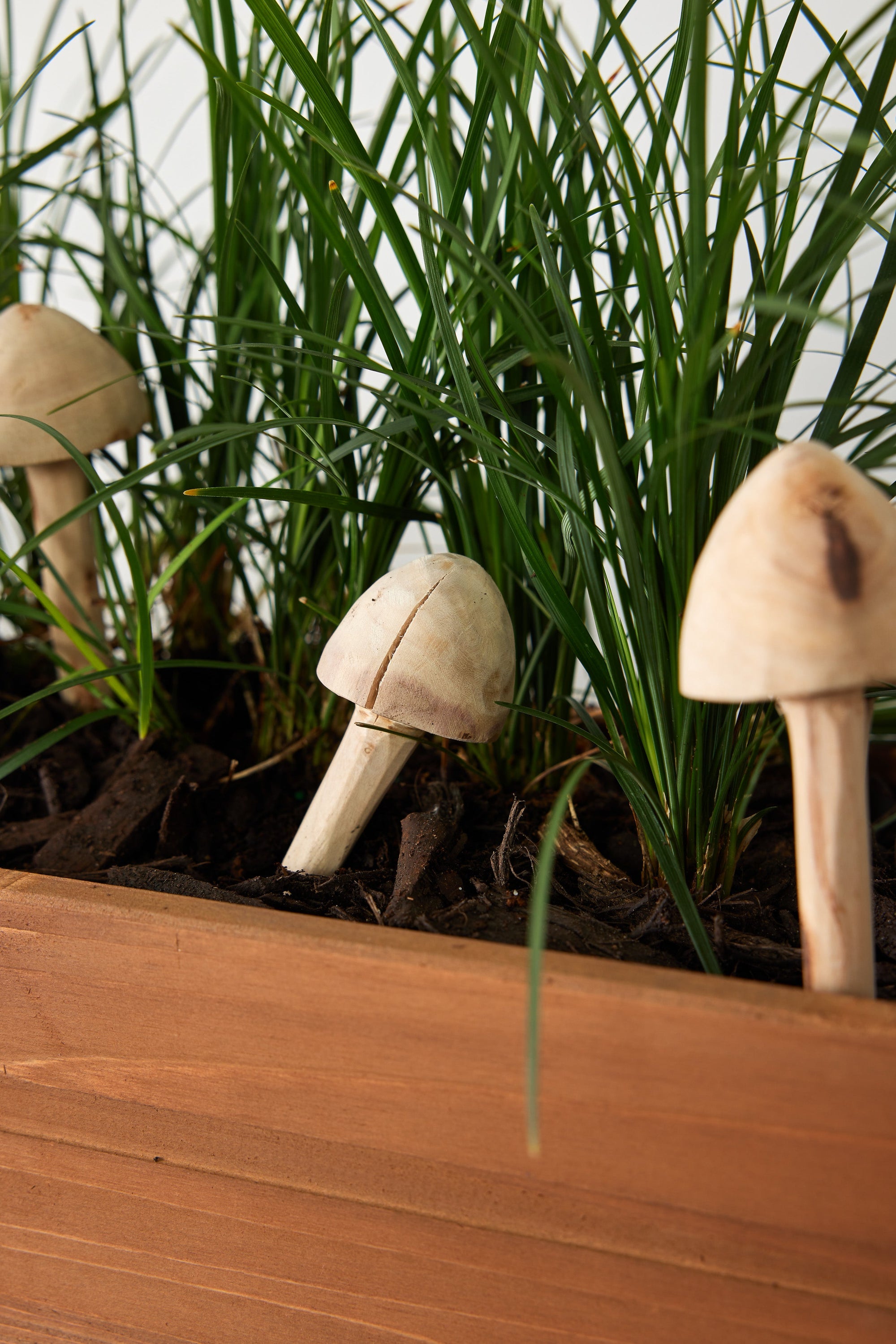 Wooden Mushroom Garden Stick – Hand Carved