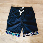 Cotton Pull-on Shorts with African Print Detail for Toddlers and Teens-0
