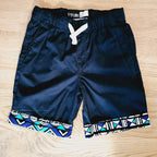 Cotton Pull-on Shorts with African Print Detail for Toddlers and Teens-1
