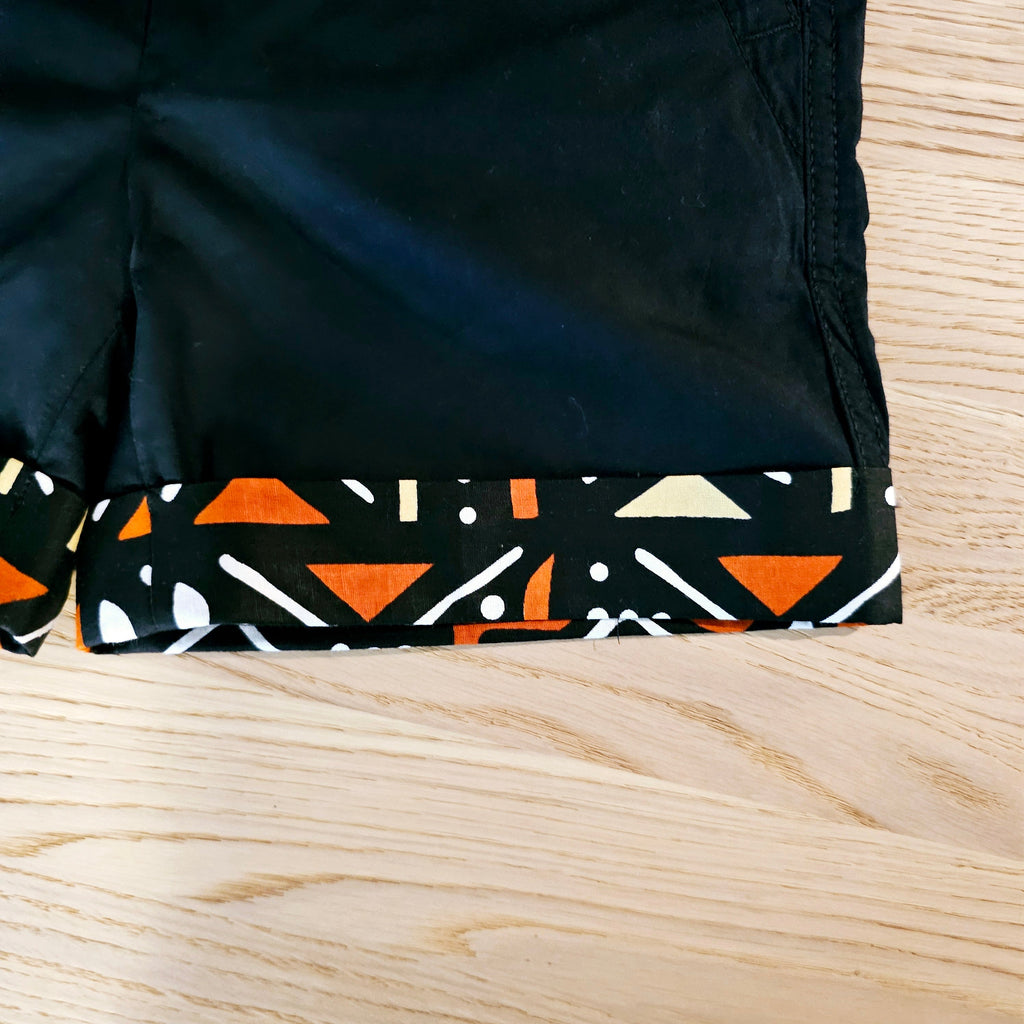 Cotton Pull-on Shorts with African Print Detail for Toddlers and Teens-4