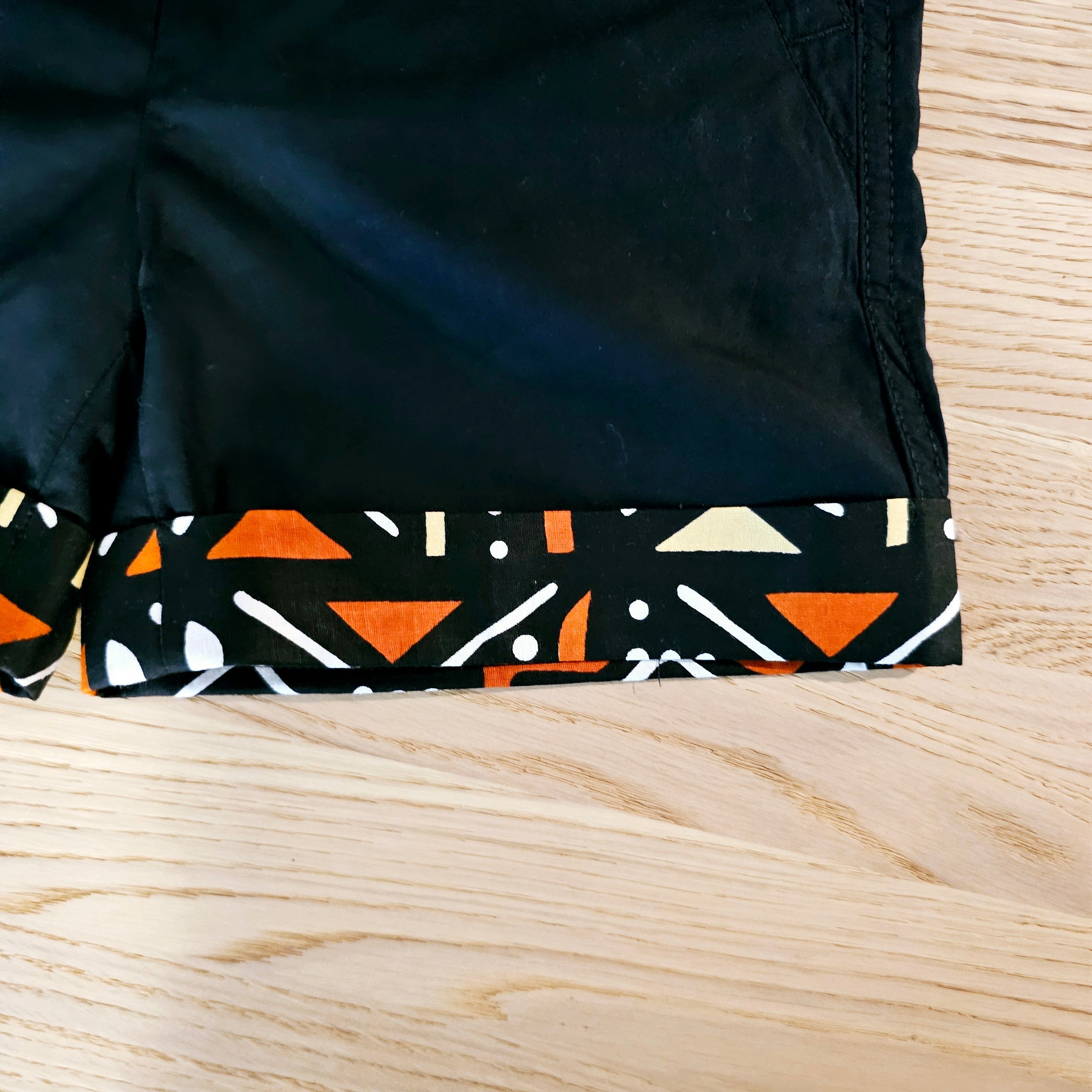 Cotton Pull-on Shorts with African Print Detail for Toddlers and Teens-4
