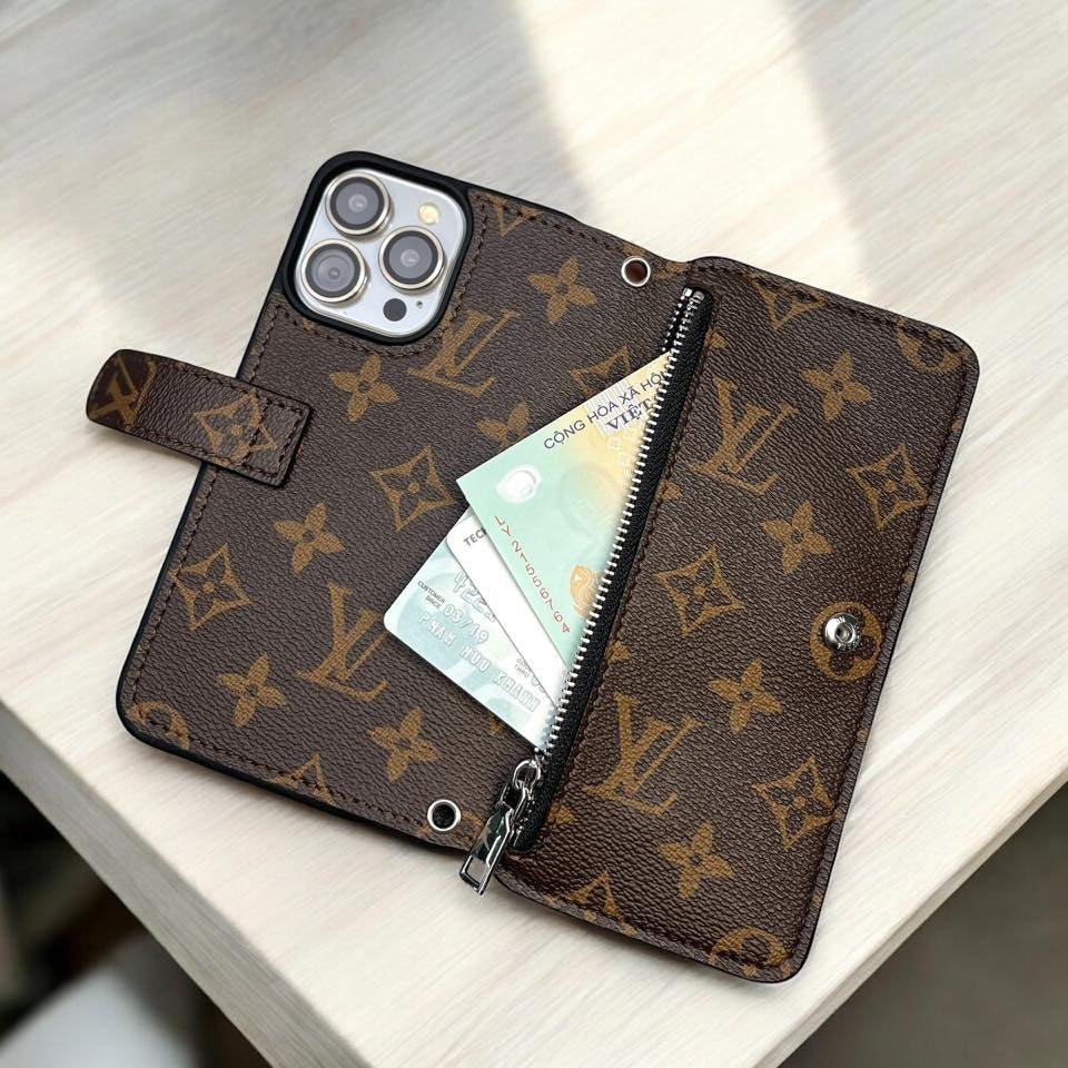 Authentic Upcycled Louis Vuitton Canvas iPhone Wallet Case – Made-to-Order