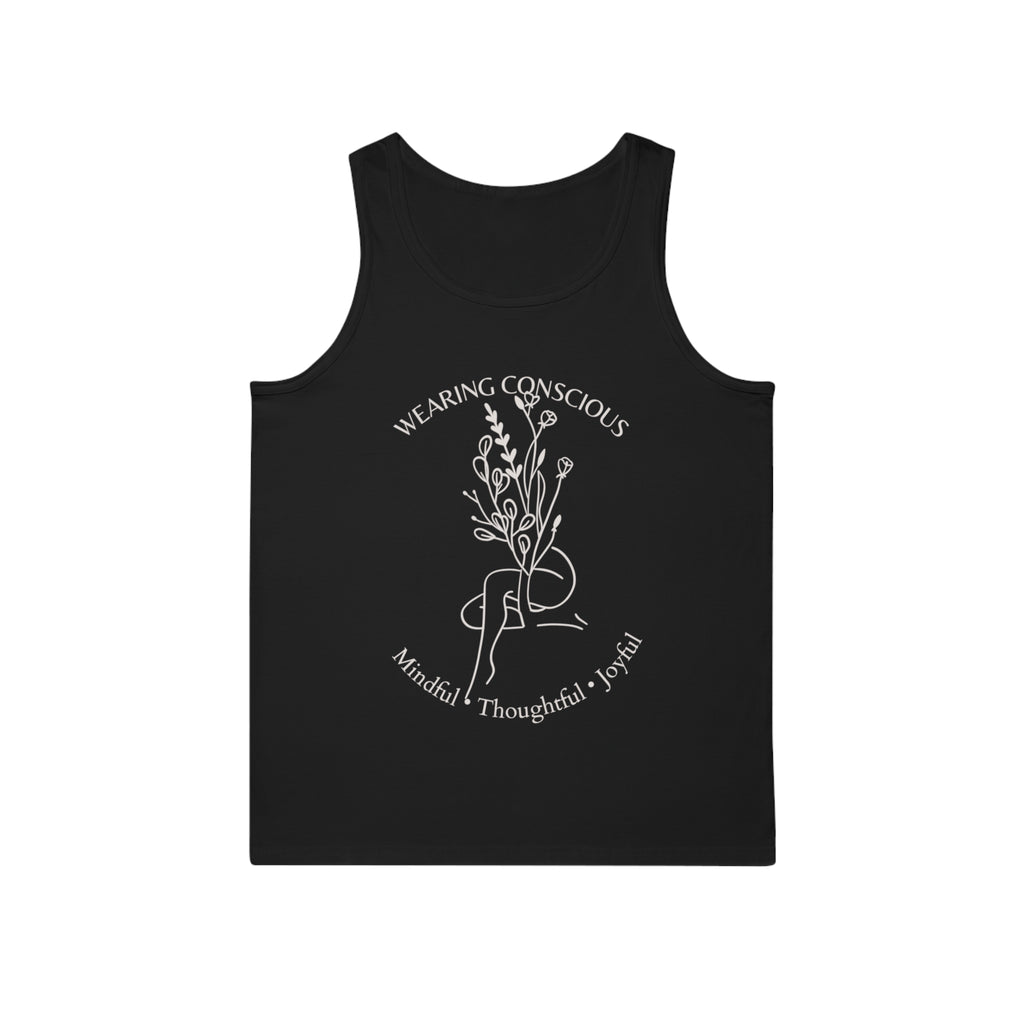 Mindful Thoughtful Joyful Design Floral Tank Top – Unisex Cut