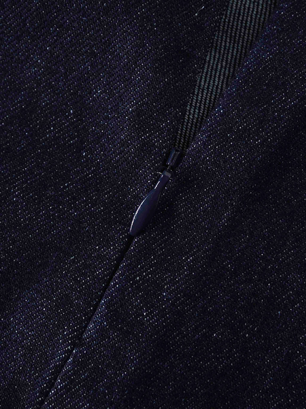 Tailored Seamed Denim Skirt-Blue-3