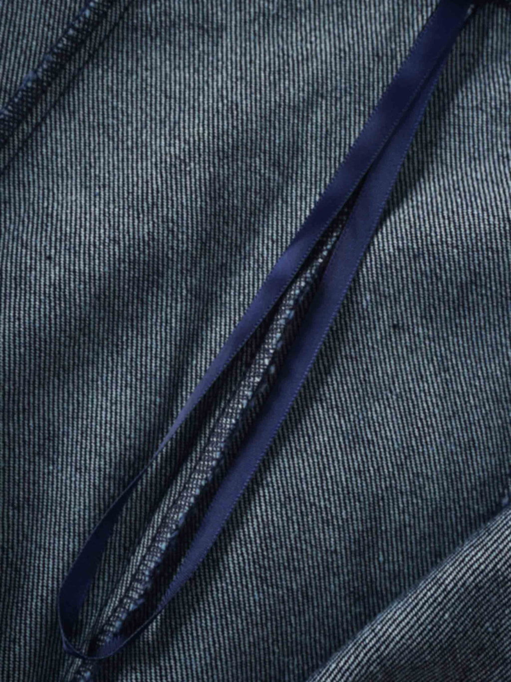 Tailored Seamed Denim Skirt-Blue-4