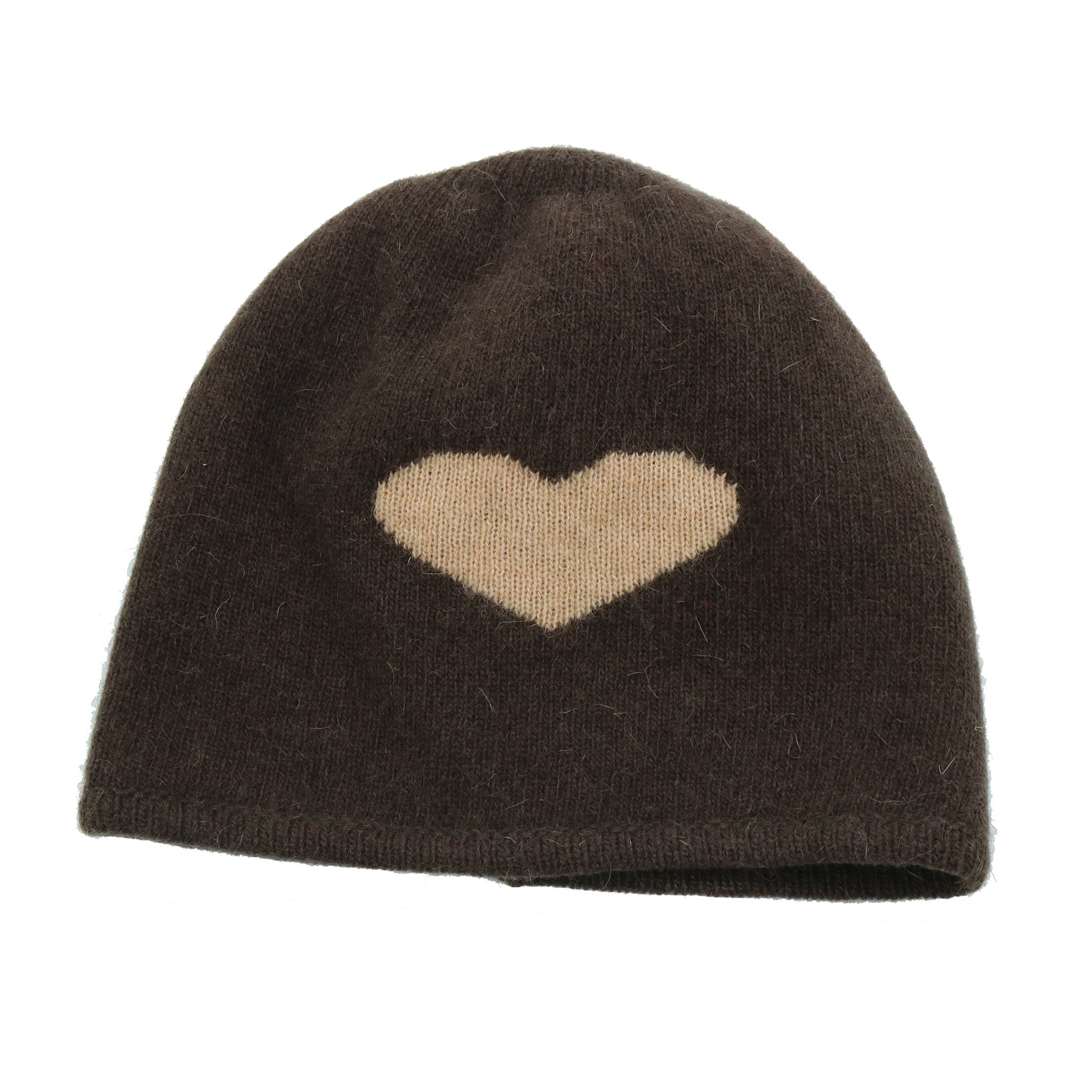 Coloblock Wool Blend Hat with Heart – Many Colors Available