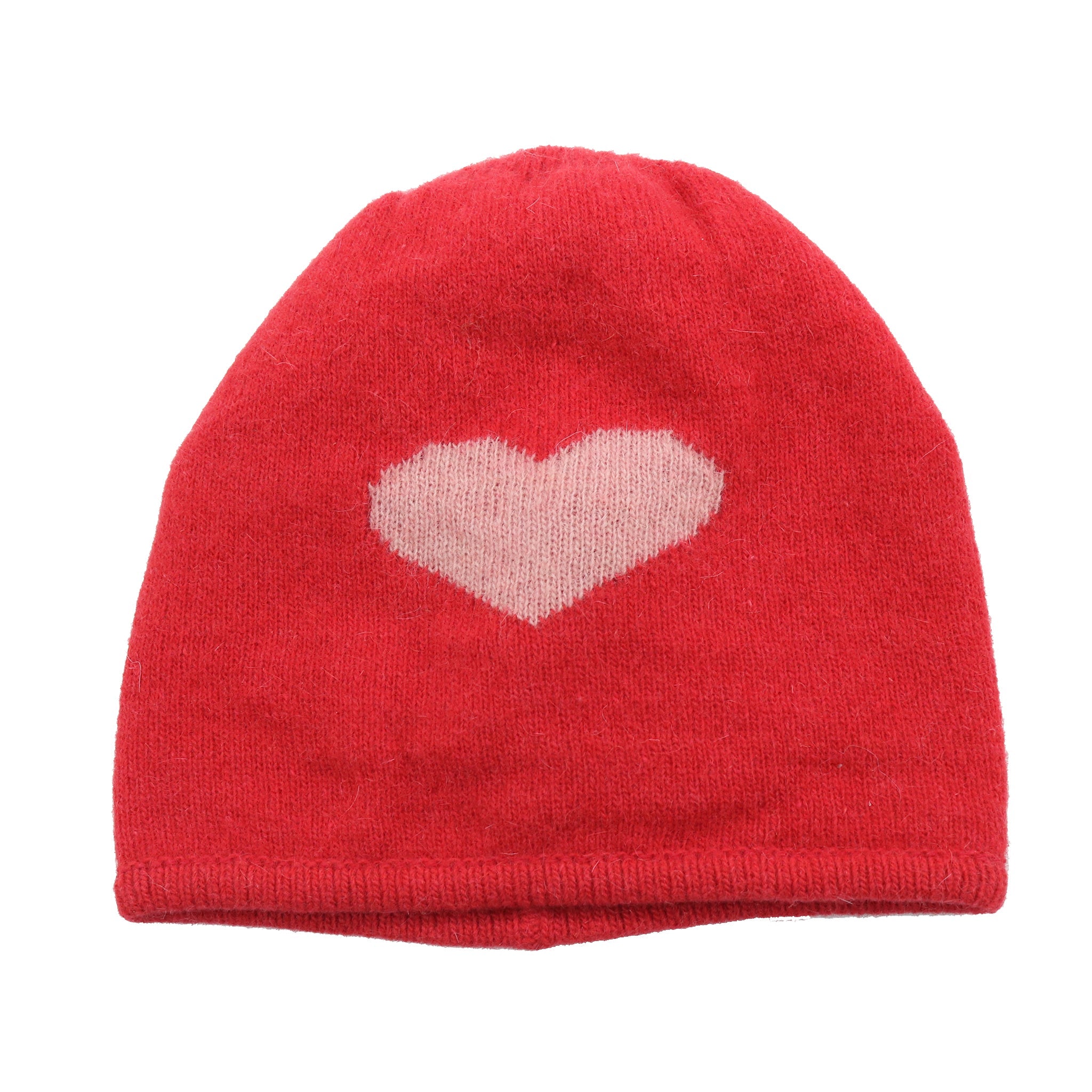 Coloblock Wool Blend Hat with Heart – Many Colors Available