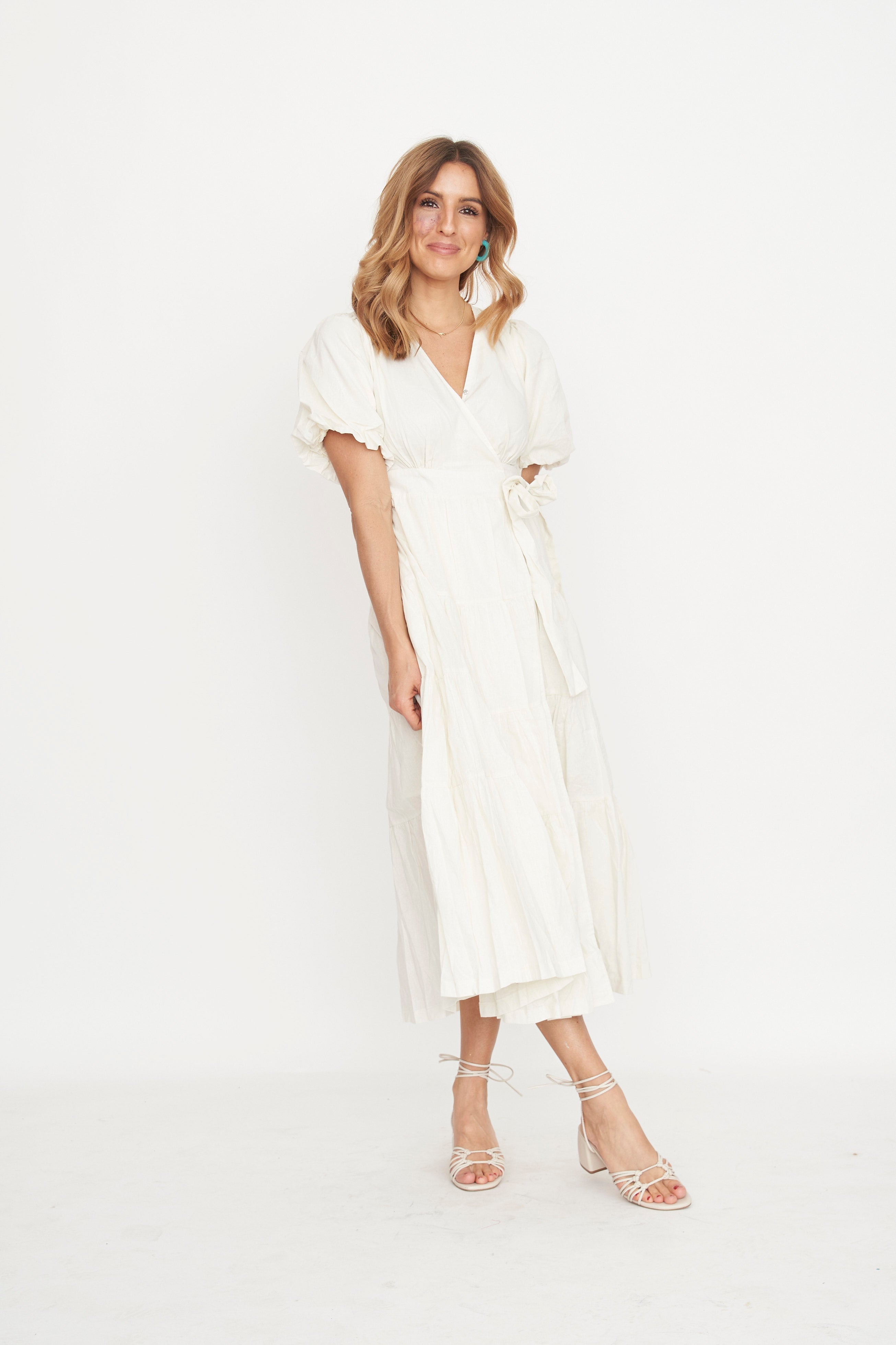 Elegant wrap dress for day to night styling