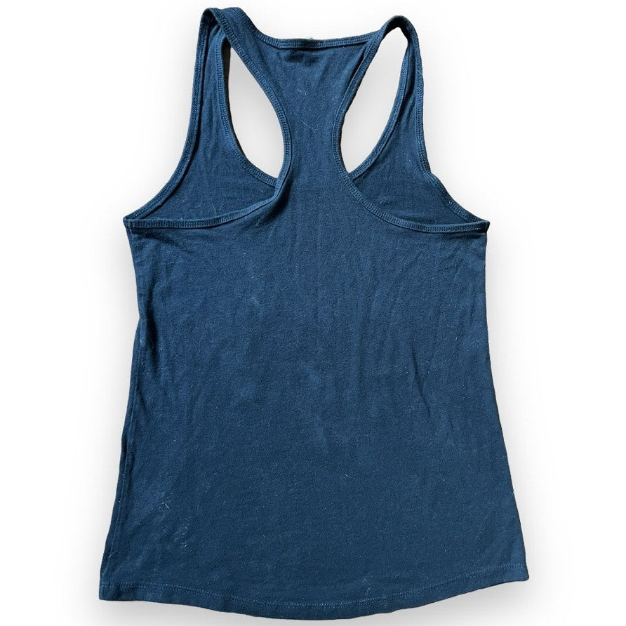 "Make Out Make Art" Racer Back Tank Top - Navy Blue
