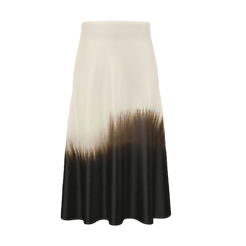 Maia Silk Midi Skirt in Dark Matter-1