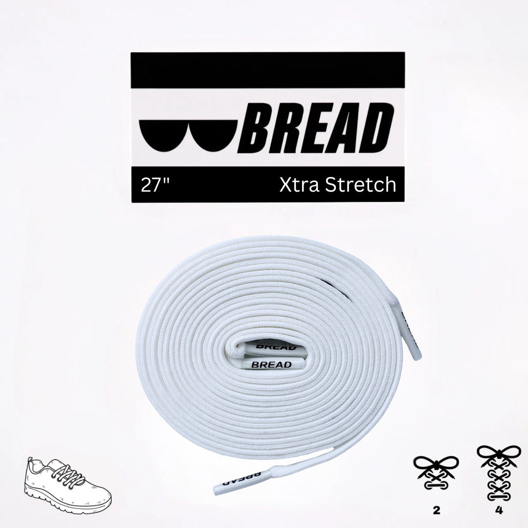 Bread Cloud White Elastic Shoelaces