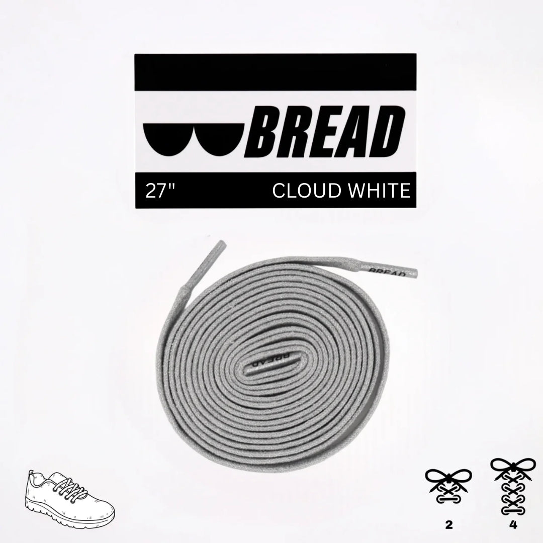 Bread Cloud White Elastic Shoelaces