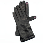 LEATHER TECH GLOVES WITH EMBROIDERY-0