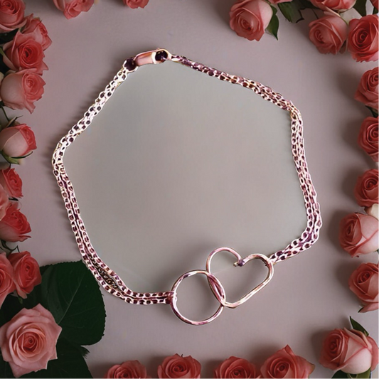 Heart and Circle Infinity Bracelet – Handmade to Order