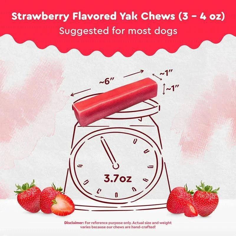 Strawberry Himalayan Yak Chews Long-Lasting Natural Dog Chew
