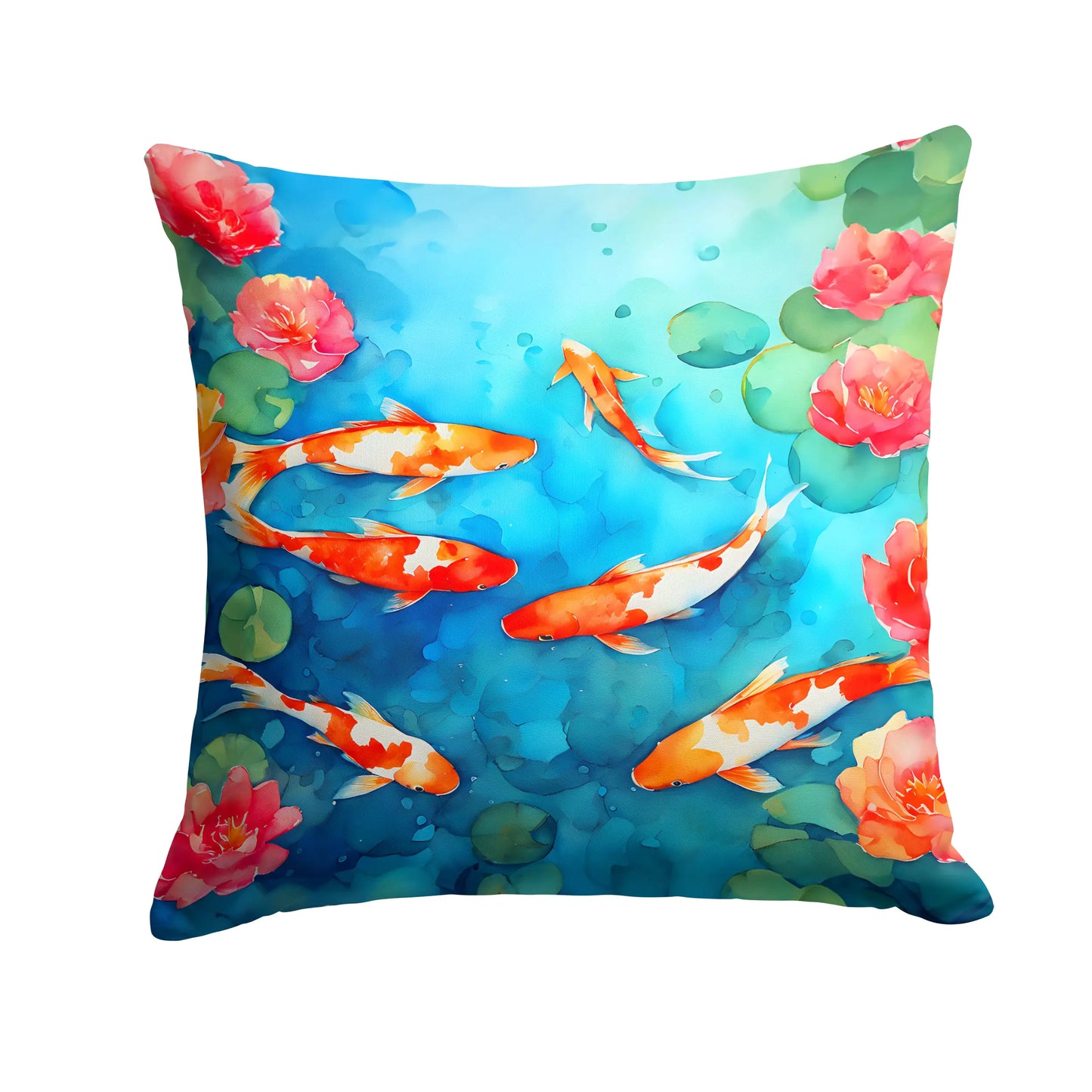 Koi Fish Throw Pillow - Large 18” x 18”