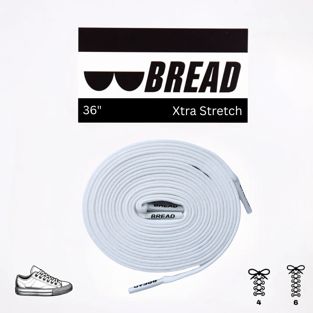 Bread Cloud White Elastic Shoelaces