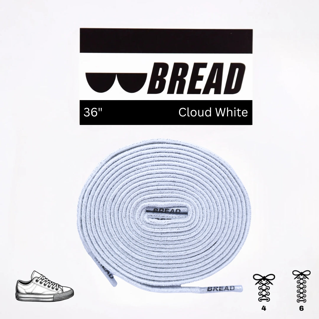Bread Cloud White Elastic Shoelaces